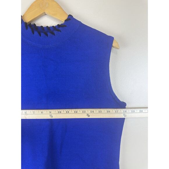 St. John Sport by Marie Gray Women’s Knit Sweater Vest Royal Blue Size M Preppy - Picture 10 of 10